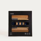 Homla, Akita, zestaw, do sushi z granatowymi miseczkami i akacjowymi deskami, 8 elementów