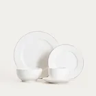 Homla, Auroo, talerz, deserowy ze złotą obwódką, 19 cm