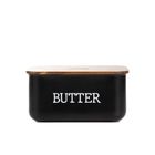 Homla, Avila, maselniczka, czarna z akacjową pokrywką, 15-10-7 cm, 872537