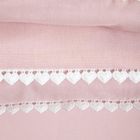 Homla, Cherish Love, pościel, bawełniana różowa z lamówką w serca, 200-220 cm