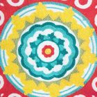 Homla, Consuela, poduszka, z kolorowym kwiatowym wzorem i pomponami, 45 cm