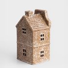 Homla, Crispo, domek z ledem, ceramiczny, brązowy, 11-10-21 cm