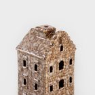 Homla, Crispo, domek z ledem, ceramiczny, brązowy, 7-7-14 cm