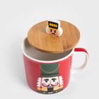 Homla, Fedo, kubek, z bambusową pokrywką bordowy, 0,34l