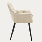 Homla, Fussy, krzesło, w tkaninie, beżowe, 57-63-84 cm