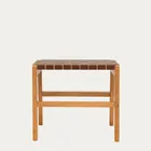 Homla, Futurum, taboret, drewniany, brązowy, 50-35-45 cm