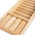Homla, Klea, półka na wannę, drewniana naturalna, 70-14.5-4.5 cm