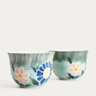 Homla, Limite, zestaw do herbaty, zielony w kwiaty, 3 elementy