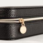 Homla, Linas, szkatułka na biżuterię, z eko skóry czarna, 17,5-8-5 cm