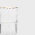 Homla, Lynn, szklanka, piętrowana ryflowana mała ze złotym rantem, 0,32l