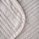 Homla, Mavro, koc miękki szary z ozdobnym przeszyciem i lamówką, 150-200 cm