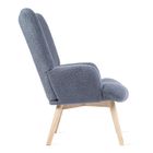 Homla, Moss, Fotel w tkaninie Teddy Boucle granatowy 70-95 cm