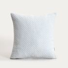 Homla, Riley, poszewka, bawełniana błękitna z dekoracyjnym przeszyciem geometrycznym, 45-45 cm