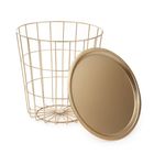 Homla, Scandi, stolik, złoty ze złotym blatem, 41-41-41 cm