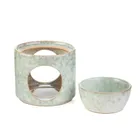 Homla, Soleto, kominek, ceramiczny zielony, 9-9-10 cm