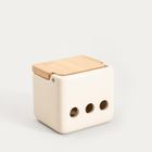 Homla, Sylan, pojemnik na czosnek, śmietanowy, 12-10,5 cm, 763618