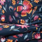 Homla, Vabel, Pościel mikrofibry granatowa w liście i kwiaty 200-220 cm