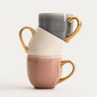 Homla, Viness, kubek, różowy ze złotym uchem, 0,4l