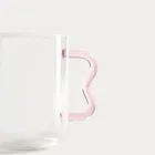 Homla, Zigra, szklanka, z falowanym różowym uchem, 0,4l