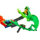Hot Wheels, Monster Trucks, Rekiny vs Dinozaury Smoczy wyścig, zestaw do zabawy