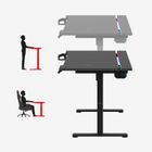 Huzaro, Hero 8.7, biurko gamingowe z regulacją wysokości, RGB, Black, 140 cm