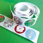 Interdruk, naklejki na taśmie, okrągłe, flowers