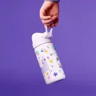 ION8, Jednorożec, stalowy bidon z ustnikiem, liliowy, 400 ml