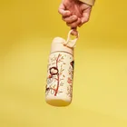 ION8, Małpki, stalowy bidon z ustnikiem, kremowy, 400 ml