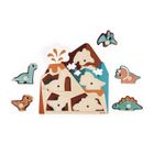Janod, Dinozaury, drewniane puzzle muzyczne, 6 szt.