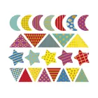 Janod, Figury geometryczne, duże naklejki na arkuszach, 150 szt.