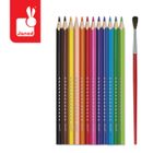 Janod, kredki akwarelowe z pędzelkiem, 12 kolorów