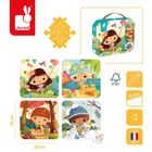 Janod, Pory roku, puzzle progresywne w walizce, 4 układanki