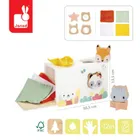 Janod, Pure, sorter drewniany, pudełko sensoryczne z chusteczkami