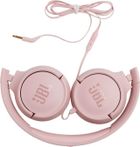 JBL, Tune 500, słuchawki z mikrofonem, różowe