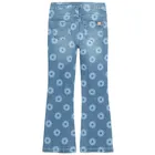 Jeansowe spodnie flare w kwiaty Cool Club