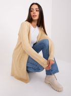Kardigan damski, beżowy, Italy Moda