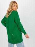 Kardigan damski z wełną, oversize, zielony, Rue Paris