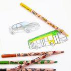 Kidea, Jumbo, kredki ołówkowe trójkątne, pojazdy, 10 kolorów