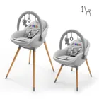 Kinderkraft, Fini Up, krzesełko do karmienia, 2w1, szary