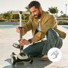 Kinderkraft, Halley 2, hulajnoga 3-kołowa, balansowa 2w1, LED, Grassland Green