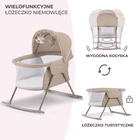 Kinderkraft, Lovi, leżaczek-kołyska 3w1, beżowa