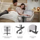 Kinderkraft, Nestee Up 2, łóżeczko dostawne, light grey