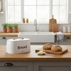 Kinghoff, chlebak, pojemnik na pieczywo, stalowy, biały, kh-1947