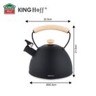Kinghoff, czajnik z gwizdkiem, czarny mat, 2,5l, kh-1999