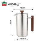 Kinghoff, stalowy zaparzacz tłokowy do kawy, herbaty, 1l, kh-1995
