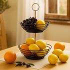 Kinvara, dwupoziomowa patera na owoce, metal