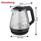 Klausberg, czajnik elektryczny, szklany, LED, 1,2l, KB-9003