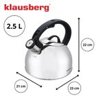 Klausberg, czajnik z gwizdkiem, stalowy, 2,5l, KB-7910