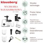 Klausberg, sokowirówka, wyciskarka wolnoobrotowa, biała, KB-7869