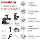 Klausberg, sokowirówka, wyciskarka wolnoobrotowa, czarna, KB-7861